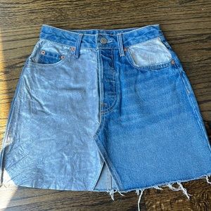 GRLFRND Jean/Silver Skirt